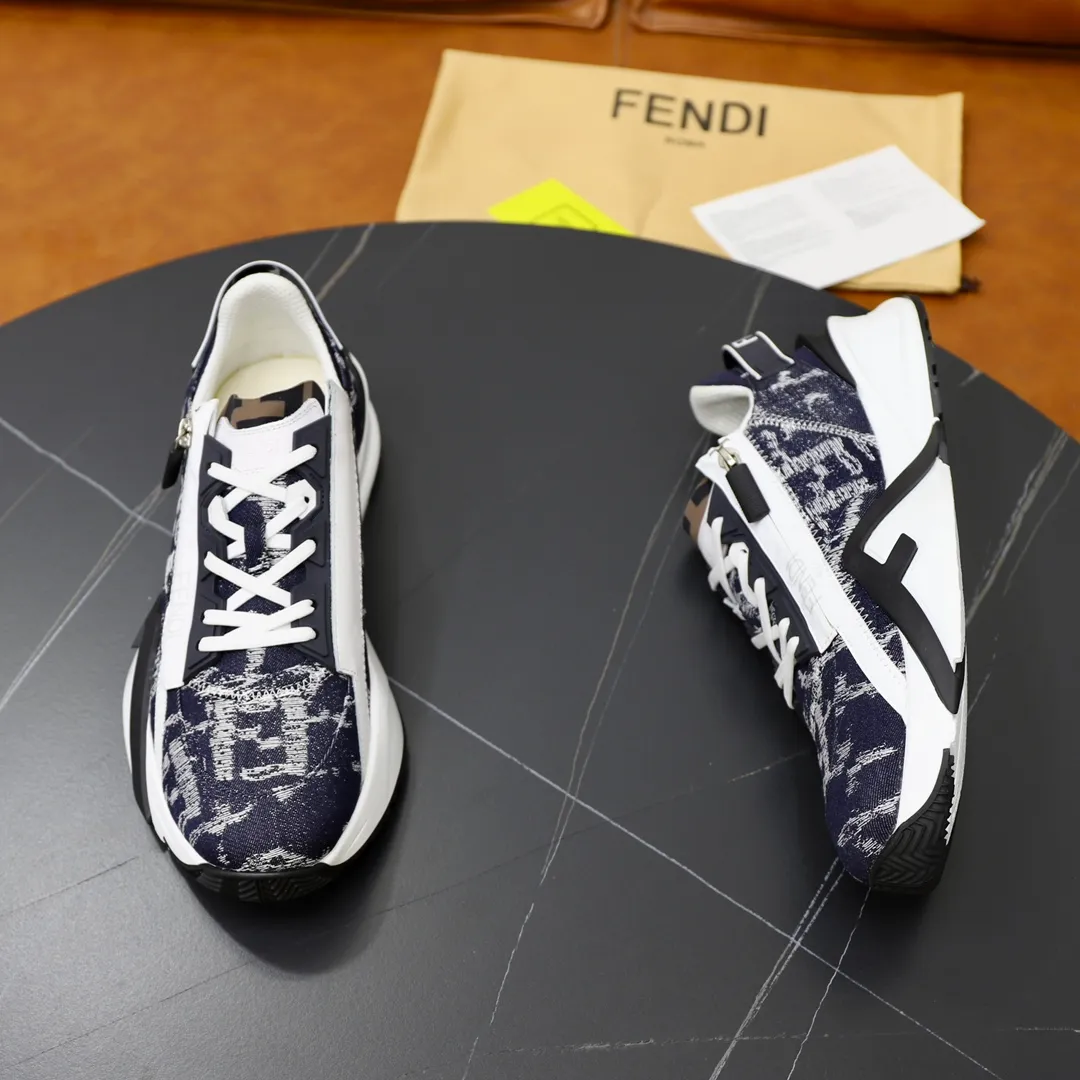 Men's shoes 280🔥 Brand: FENDI Size: 38-44 (45, 46 customized) Grade: Original quality High version Material: Imported cowhide stitching brand cloth ➕ High-quality and comfortable lining Original lightweight non-slip outsole Style category: Travel Fashion casual shoes Versatile trend